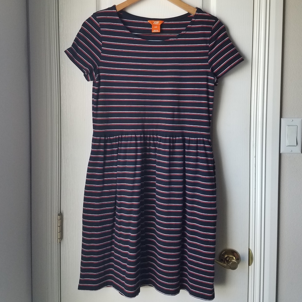 Joe Fresh Striped Dress Navy Red White Size Small